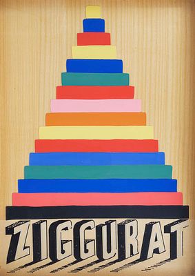 Ziggurat - JOE TILSON (Londra, 1928 - 2023, ) Ziggurat 1975 opera multipla lito-serigrafica + 