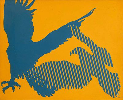 Compenetrazione - NINO OVAN (Udine, 1941 - ) Compenetrazione 1967 smalti su tela cm. 65x80 firma e 
