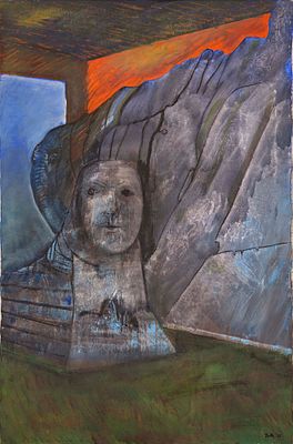 Sfinge - CARMELO ZOTTI (Trieste , 1933 - Treviso, 2007) Sfinge 1974 olio su tela cm. 120x80 firma 