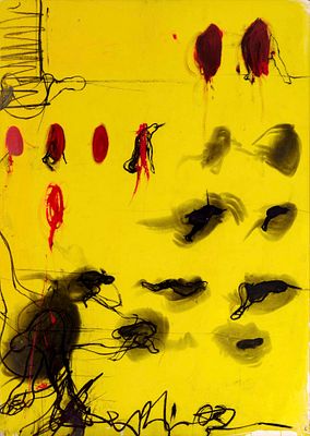 senza titolo - ALESSANDRO VERDI (Bergamo, 1960 - ) senza titolo olio su carta riportata su tela 