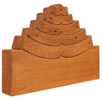 Babele - BRUNO CHERSICLA (Trieste, 1938 - 2013) Babele 1967 scultura in legno movibile cm. 