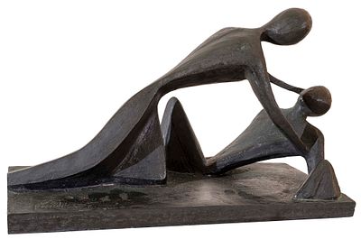 Incontro - VIRGILIO GUIDI (Roma, 1892 - Venezia, 1984) Incontro 1982 scultura in bronzo a cera 