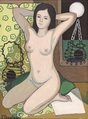 Nudo femminile - FULVIO PENDINI (Padova, 1908 - 1975) Nudo femminile olio su tela cm. 40x30 firma 