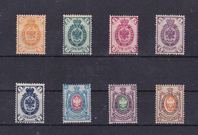 Российская Империя № 34-41. Состояние * марки с наклейкой или следом наклейки