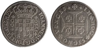D.João V - Cruzado (400 Réis) 1750, MBC-, A.G:82.01, Coroa de 5 Arcos, Prata