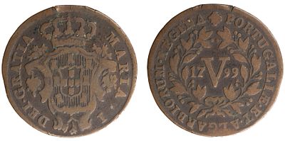 D.Maria I - V Réis 1799, MBC-, A.G:02.04, Cobre