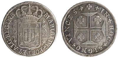 D.Maria I - Cruzado (400 Réis) 1798, MBC-, A.G:18.10, Coroa Alta, Prata