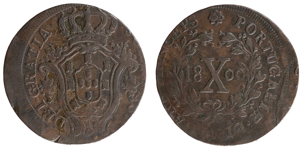 D.João Príncipe Regente - V Réis 1800 Descentrado, MBC, A.G:05.01, Cobre