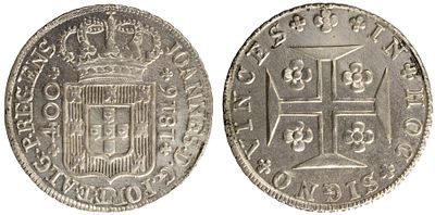 D.João Príncipe Regente - Cruzado (400 Réis) 1816, Bela, A.G:24.08, Prata