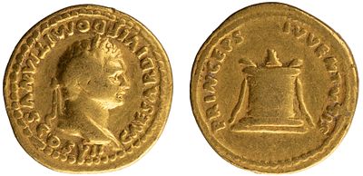 Domiciano Aureo , Extremely Fine Gold