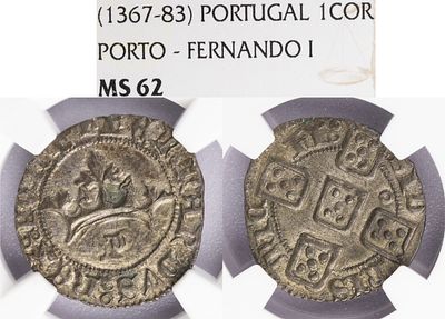 D.Fernando I - Pilarte Coroado from Porto, NGC MS62, Excelente Condition and Rare in this 