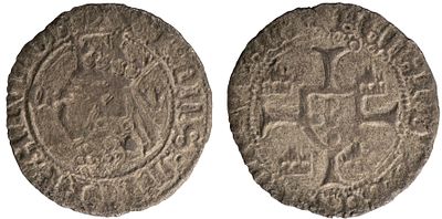 D.Fernando I - 1/2 Barbuda from Corunha, Extremely Fine- , A.G:30.02, Rare, Bolh&atilde;o, Portugal/Spain