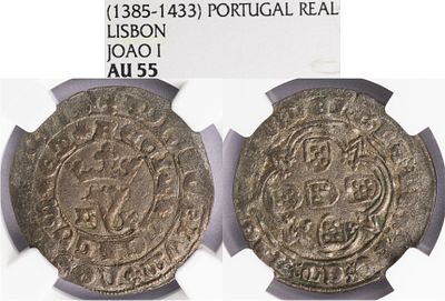 D.Jo&atilde;o I - Real Branco Lisboa, NGC AU 55, Excelent Condition and Rare in this condition 
