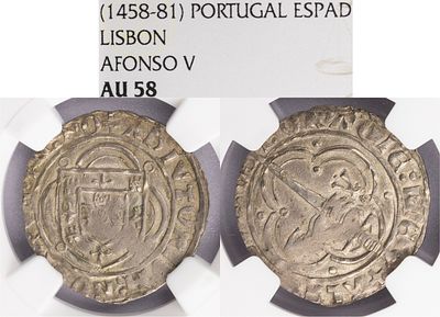 D.Afonso V - Espadim, NGC AU 58, Excelent Condition, A.G:20.04, Bolh&atilde;o