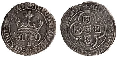 D.Afonso V - Real Grosso Lisboa, Extremely Fine+, A.G:25.14, "L" with point on the right side 