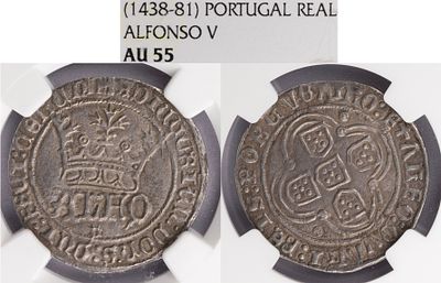 D.Afonso V - Real Grosso Porto, NGC AU 55, Not catalog in A.G, with diferent legend on the 