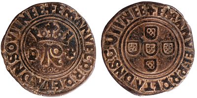 D.Manuel I - Real from Porto, Beautiful coin, Extremely fine, A.G:09.01, Copper