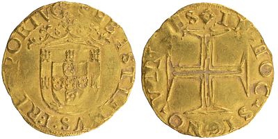 D.Sebasti&atilde;o I - 500 Reais, MBC, A.G:57.08, 3,81gr, Ouro, Portugal