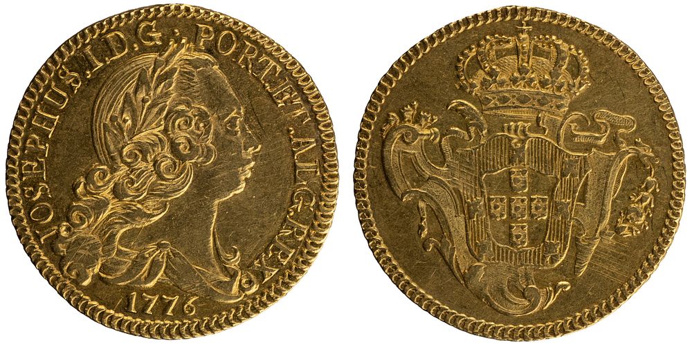 D.Jos&eacute; I - 1/2 Pe&ccedil;a (3200 R&eacute;is) 1776, MBC, A.G:50.05, Rara, 7.12gr, Ouro, Portugal