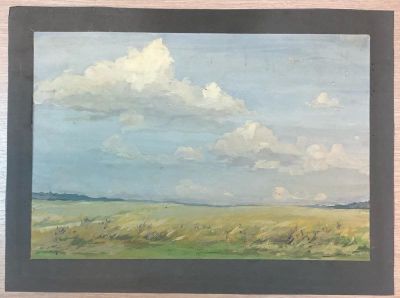 1988 г. Н. Панюшева. "Июльское небо" Гуашь 27 на 39,5 см.