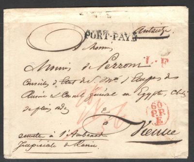 1827 г. Домарочный период. Диппочта. Письмо Генеральному Консулу Российской Империи в Египте 