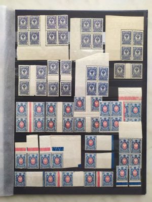 Коллекция марок 19 выпуска. I, II, III тиражи. Контрольные знаки, разделительные дорожки 