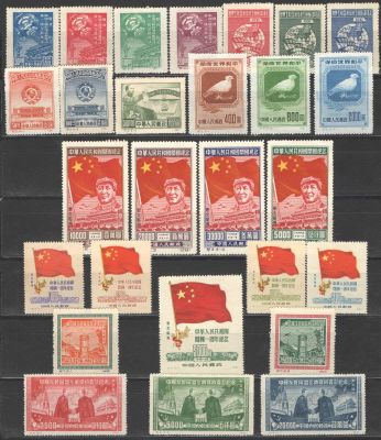 1949-50 гг. Китай.# Годовые наборы.( 28 марок). Без стандартов. Состояние материала: *