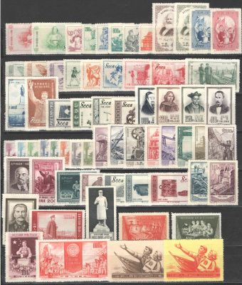 1953-54 гг. Китай.# Годовые наборы.( 65 марок, без №258). Состояние материала: *