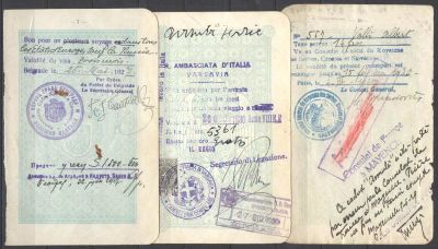 1927 г. Комплект вокзальных багажных квитанций (Словения, Италия, Франция). Состояние материала: 