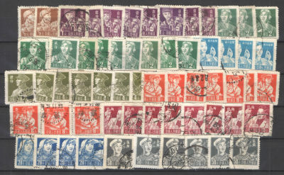 1955-1957 гг. КНР. Стандарт выпуск. 60 марок. Состояние материала: гашеный