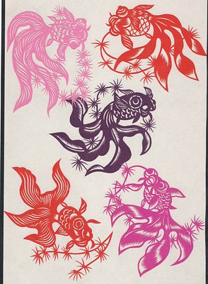 Китай. Искусство ажурного вырезания. "Рыбки".