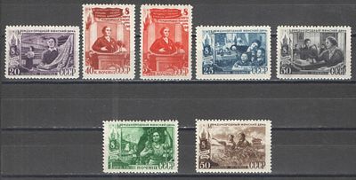 1949 г. По С/К №1278/84. 8 марта. Полная серия - 7 марок. Качество: с оригинальным клеем без 