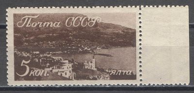 1938 г. По С/К №527. Виды Крыма и Кавказа. Марка из серии с полем. Качество: с оригинальным 