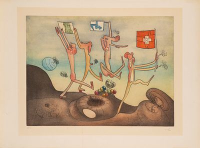 Roberto Sebastian Matta (Santiago Del Cile 1911 - Civitavecchia 2002) - Les Helvements, 1970 - Robe 