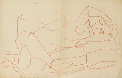 Gino Severini - Gino Severini (Cortona 1883 - Parigi 1966) - Nude - Odalisque, 1942. sanguine on