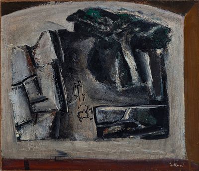 Mario Sironi - Mario Sironi (Sassari 1885 - Milano 1961) - Composition , 1949 ca. oil on paper