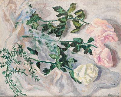 Carlo Levi - Carlo Levi (Torino 1902 - Roma 1975) - Rose, 1938. oil on canvas cm 50 x 61 Signed
