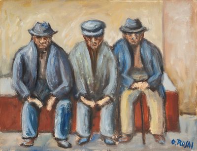 Ottone Rosai - Ottone Rosai (Firenze 1895 - Ivrea 1957) - Omini di Montedomini, 1956. oil on
