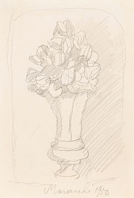 Giorgio Morandi - Giorgio Morandi (Bologna 1890 - 1964) - Flowers, 1950. pencil on paper 23.5 x 16