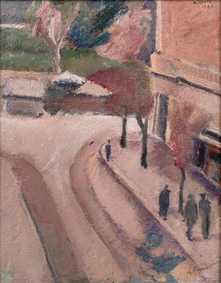 Alberto Ziveri - Alberto Ziveri (Roma 1908 - 1990) - Cityscape, 1928. oil on cardboard cm 31 x 25