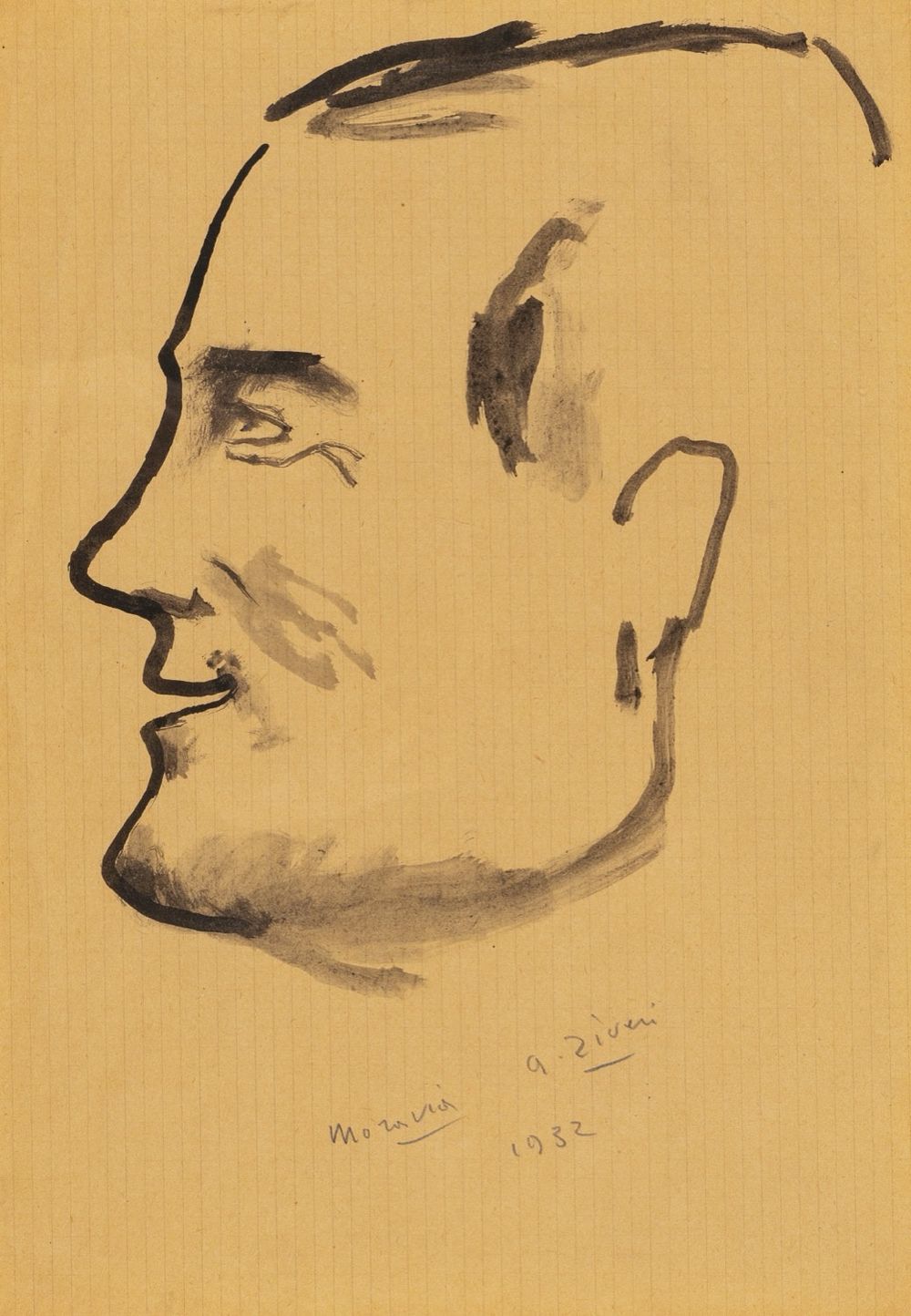 Alberto Ziveri - Alberto Ziveri (Roma 1908 - 1990) - Portrait of Alberto Moravia, 1932. ink and 