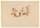 Alberto Ziveri - Alberto Ziveri (Roma 1908 - 1990) - Wrestlers. mixed media on paper 30.2 x 20.7 תמונה - 1
