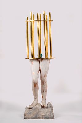 Giosetta Fioroni - Giosetta Fioroni (Roma 1932) - The golden cage, 1998/'99. white, gold and green