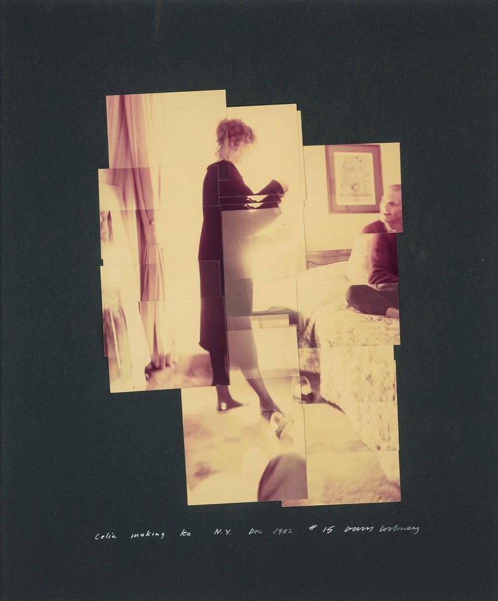David Hockney - David Hockney (Bradford 1937) - Celia making tea , 1982. photo collage on paper 