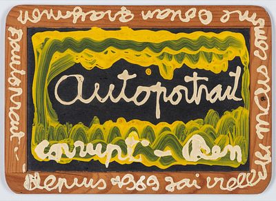 Ben Vautier - Ben Vautier (Napoli 1935 - Nizza 2024) - Autoportrait, 1969. mixed media on slate 18