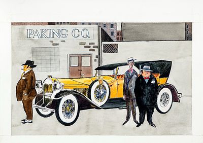 Dino Battaglia - Gangster, 1960s - Dino Battaglia - Gangster, 1960s 36 x 25,5 cm matita, china e 