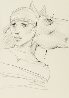 Enki Bilal - Inbox, 2015 - Enki Bilal - Inbox, 2015 21 x 29,5 cm matita e pastello su lucido 