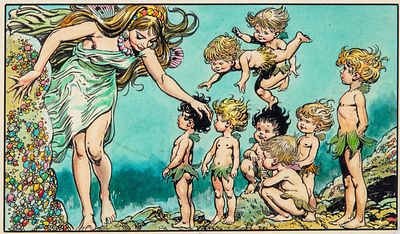 Jesus Blasco - The Water Babies, 1970s - Jesus Blasco - The Water Babies, 1970s 20 x 12 cm tempera 