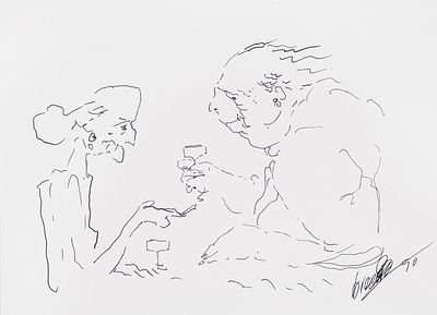 Alberto Breccia - L'oste, 1990 - Alberto Breccia - L'oste, 1990 33 x 24 cm china su cartoncino 