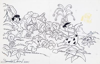 Sandro Dossi - I Flintstones, 2001 - Sandro Dossi - I Flintstones, 2001 42,5 x 27,5 cm matita e 